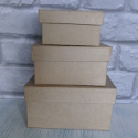 Set of 3 Papier Mache Square Boxes