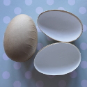 Set of 2 Paper Mache Split Eggs with white lining