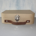 Papier Mache Suitcase with clasp & Leather Handle small