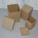 Set of 3 Tall Papier Mache Boxes