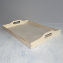 Pine Tray, plywood base, with slot handles