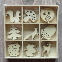 Box of 27 Woodland Shapes ( 3 each of 9 designs) as shown