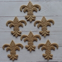 Set of 6 MDF Fleur de Lis shapes