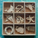 Box of 27 Sea Life Shapes (3 each of 9 designs) as shown