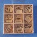 Box of 27 Cupcake Shapes ( 3 each of 9 designs) as shown