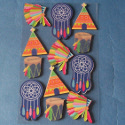 Pack of 12 Wooden Embellishments Native American Indian