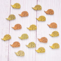 Pack of 18 Wooden Hedgehog shapes, small, colours as shown
