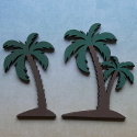 2 Wooden Palm Tree shape decorations, as shown ( stands available see item SA35)