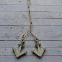 Set of 2 Wooden Anchor Hanging Decorations, as shown with string hanger