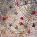 24pc Mini Wooden Maple Leaf Card Topper Embellishments, as shown