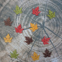 12pc Wooden Maple Leaf Card Topper Embellishments, as shown