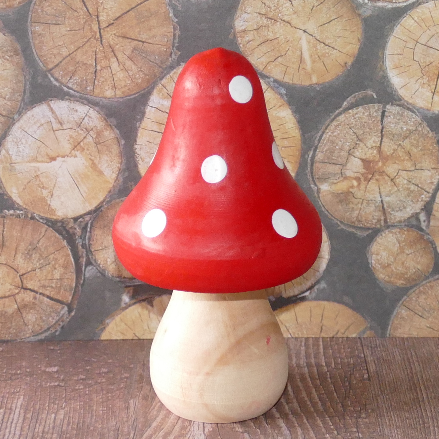 Painted Wooden Toadstool with Pointed top ex. large