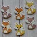 Pack of 6 Wooden Fox Card topper decorations as shown