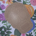 MDF Skull Plaque with laser cut design to colour, Large