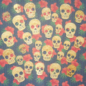 Pack of 30pc plywood Skull with laser engraved pattern to colour, 10 each of 3 sizes