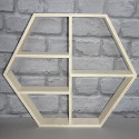 Wooden Hexagonal Shelf display stand with 5 Compartments as shown, plywood