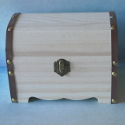 Treasure Chest with Studded Leather look trim, & scalloped detail to front