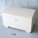 Trunk with key, and 2 compartment tray Lime wood