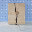 Gift pouch, veneer with wood sides and closure tie