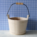 Wooden Bucket with metal Handle small