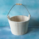 Wooden Bucket with metal Handle Large