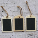 Set of 3 Painted Blackboard Label / Gift Tag, with String ties