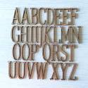 Set of 31 Vintage Style Dark Wood Alphabet Letters