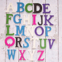 Pack of 26 wooden Alphabet Letters in assorted colours, as shown