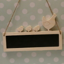 Wooden Sign with Blackboard, and Chicken decoration, string Hanger