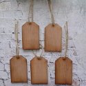Set of 5 Vintage Style Plywood Gift tag / labels with Jute String