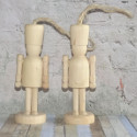Set of 2 Wooden Soldier / Nutcracker style Christmas Decorations to hang