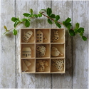 Box 27pc of Wooden Christmas Card Topper Embellishments, 3 each of 9 designs, as shown