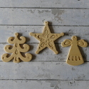Set of 3 Decorations, Angel, Tree & Star