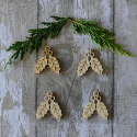 Pack of 4 Natural Wooden Holly Shapes