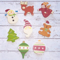 Set of 8 mixed Christmas card topper decorations as shown