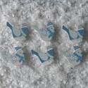 Pack of 6 wooden Christmas bird/ robin shape embellishments (3 each of 2 designs as shown)