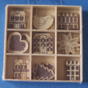 Box of 27 Christmas shapes (3 each of 9 designs) Star, Robin, Tree,Houses