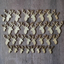 Pack of 30pc Natural Wooden Stag Head in 3 sizes, as shown