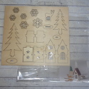 Mini Christmas Decoration Kit, Trees House & Reindeer to assemble & paint. No glue required. Not suitable for children under 3
