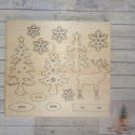 Wooden Mini Christmas Decoration Kit, Trees  Reindeer Snowflake  assemble & paint. No glue required. Not  for children under 3. 