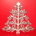 Folk Style Plywood Christmas Tree with slot in Plywod Stand